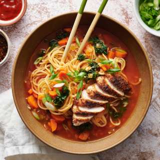 Blackened Chicken Ramen Noodle Soup
