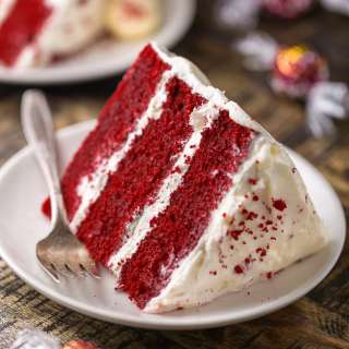 White Chocolate Red Velvet Truffle Cake