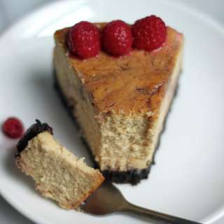 Brown Sugar Raspberry Swirl Cheesecake