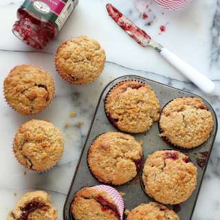 Brown Butter Raspberry Swirl Muffins