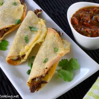 Baked Mini Shredded Beef & Cheese Tacos