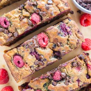 Healthy Raspberry Chocolate Chip Banana Bread