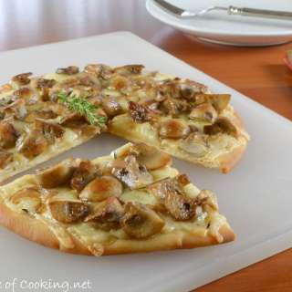 Mushroom, Shallot, and Gruyere Flatbread Pizza