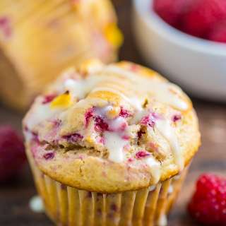Raspberry Peach Muffins