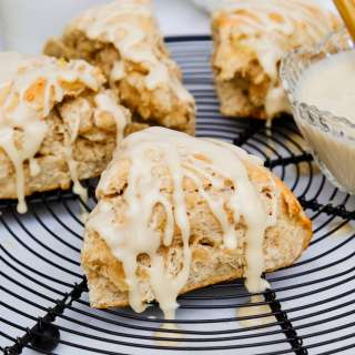 Easy Banana Scones Recipe with Maple Glaze