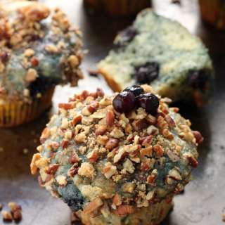 Greek Yogurt Blueberry Crumble Muffins