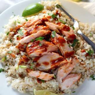 20 Minute Baked Salmon with Maple Chipotle Sauce