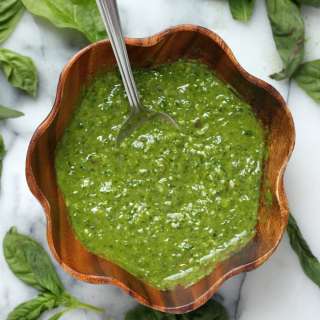 Super Healthy Spinach Basil Pesto (Vegan // Dairy Free // Gluten Free)