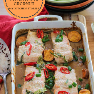 Salmon Tray Bake Sweet Potato, Soy and Lime