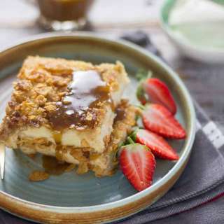 Crunchy French Toast with Cornflakes and Caramel