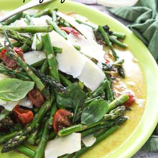 Asparagus, Tomato, Parmesan Salad, Sage Crumbs