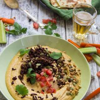 Hummus, Crispy Lamb, toasted flat bread