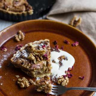 Walnut and Rose Petal Jam Tart