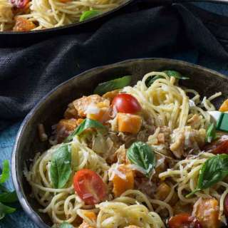Spaghettini Carbonara with Pumpkin