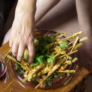 Prawn Skewers with Coriander, Lime and Palm Sugar