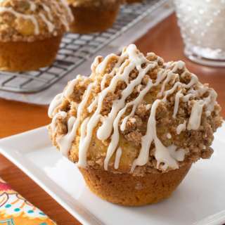 Carrot Cake Muffins with Streusel and Glaze