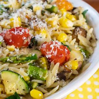 Orzo with Roasted Summer Vegetables