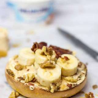 Banana Date Bagel with Bacon and Walnut Crumble