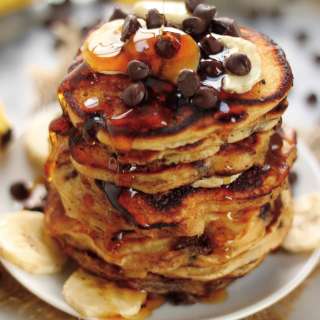 Malted Chocolate Chip Banana Pancakes