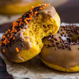 Pumpkin Donuts with Maple Glaze