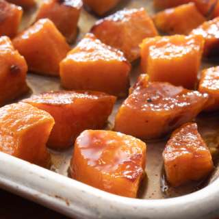 Maple Brown Butter Roasted Sweet Potatoes