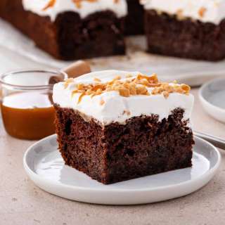 Chocolate Toffee Poke Cake