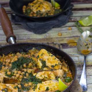 Chicken Chickpeas Creamy Spinach Coconut Sauce