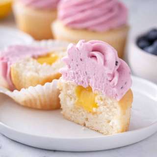 Lemon Cupcakes with Lemon-Blueberry Frosting