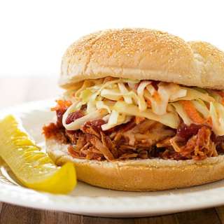 Slow Cooker BBQ Chicken Sandwiches for Two
