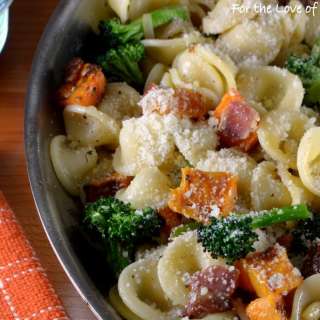 Orecchiette Pasta with Bacon, Butternut Squash, and Broccoli