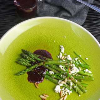 Grilled Asparagus and Lamb salad with Beetroot Chia Dressing