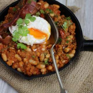 Baked Beans, mexican Chorizo & Coriander