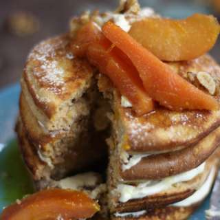 Spelt and Orange Pancake Cake with walnuts