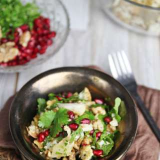 Roast Cauliflower,Walnuts and Pomegranate