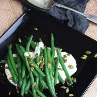 Green Beans, Parmesan cream and Pumpkin seeds