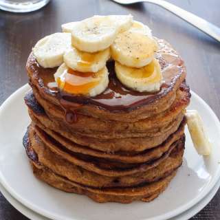 Healthy Greek Yogurt and Honey Banana Bread Pancakes