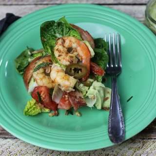 Prawn Salad with Bacon Avocado, Jalapeno dressing