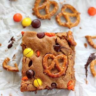 Loaded Peanut Butter Pretzel Blondies