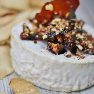 Brillat Savarin with Walnut Praline & Polenta crackers