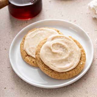 Frosted maple cookies