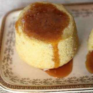 Ginger Pudding with molten chocolate and caramel