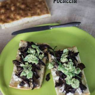Mushrooms, Broadbean, Goat Cheese Focaccia