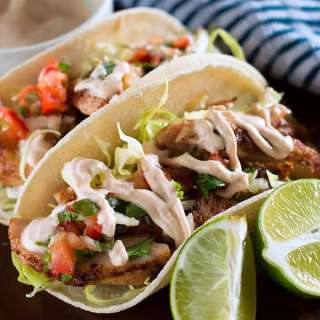 Chipotle Chicken Tacos with Yogurt Sauce