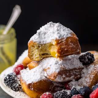 Lemon Beignets with Fresh Berries