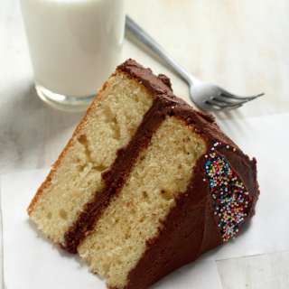 Classic Yellow Birthday Cake with Nutella Buttercream Frosting