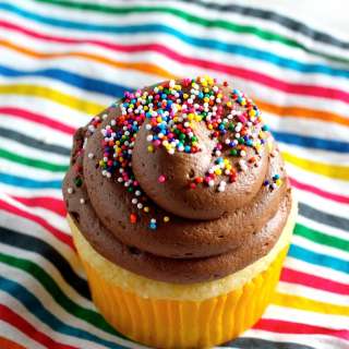 Yellow Cupcakes with Nutella Buttercream Frosting