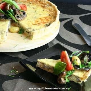 Porcini Mushroom Parmesan Tart with Roasted Mushrooms