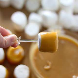Dark Chocolate Salted Caramel Dipped Marshmallows