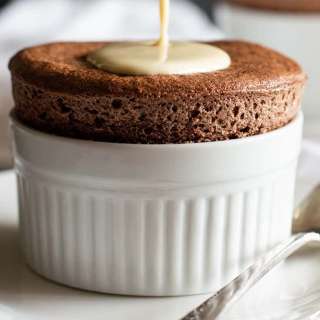 Chocolate Souffles for Two With Creme Anglaise