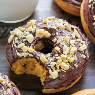 Chocolate Glazed Peanut Butter Donuts